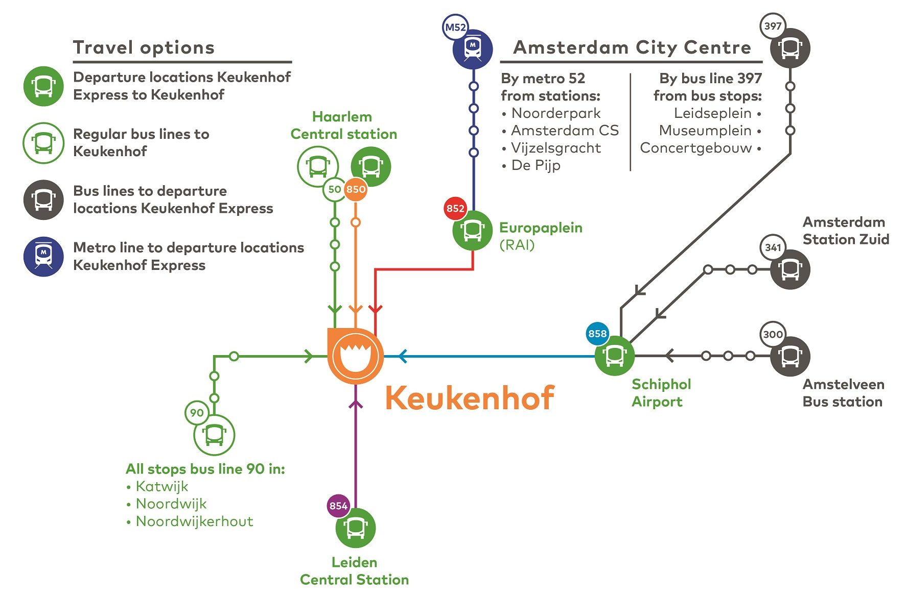 Travel to Keukenhof from Leiden by public transport 2024