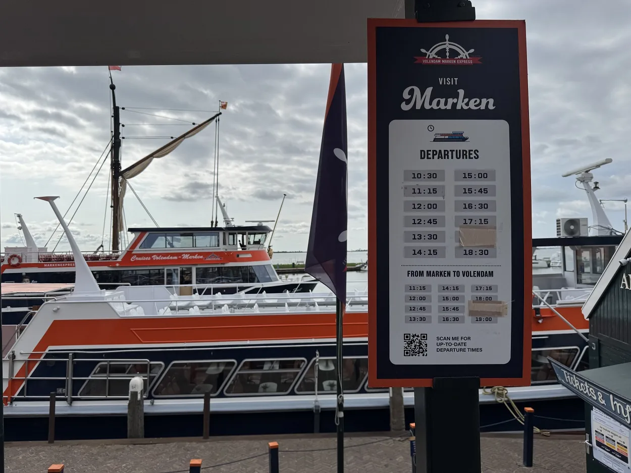 Volendam Marken ferry timetable