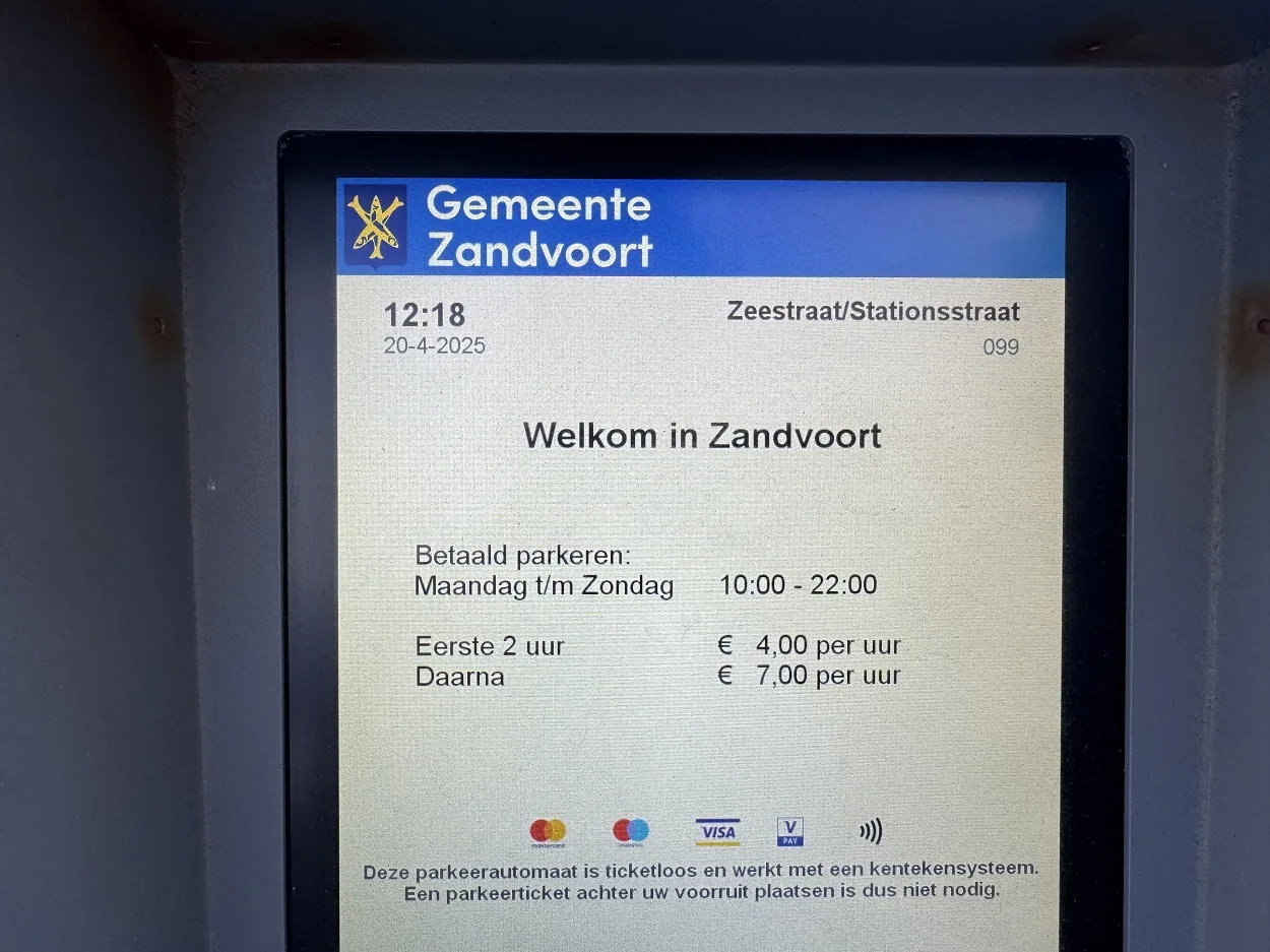 Zandvoort parking zones and tariffs